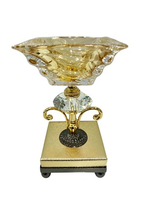Le Monde 24k Gold Plated Crystal Bowl 87115A/BP