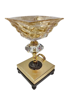 Le Monde 24k Gold Plated Crystal Bowl 87115A/BP