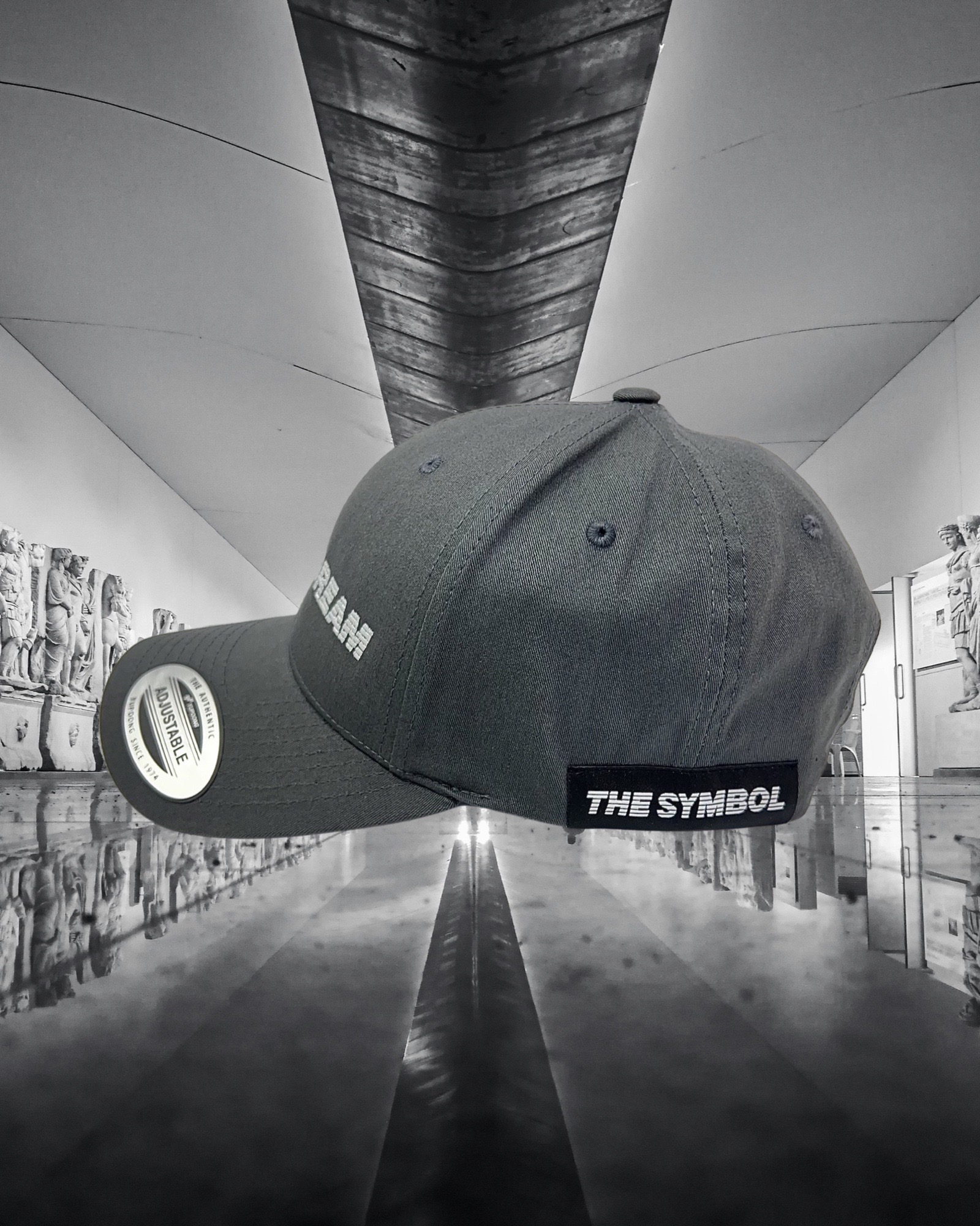 THE SYMBOL Dare To Dream Embroidery Baseball Cap Charcoal/Silver