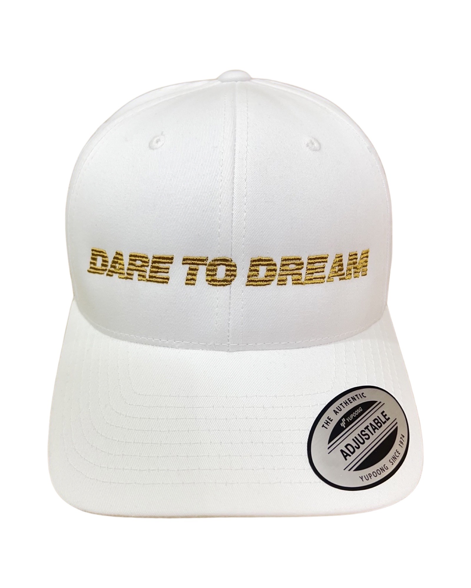 THE SYMBOL Dare To Dream Embroidery Baseball Cap White/Gold