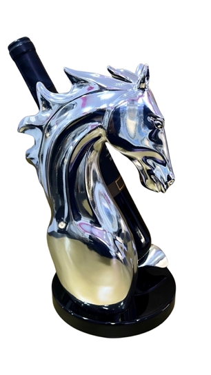 Silver Plated Horse Head Wine Holder