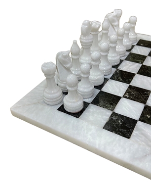 Italfama Chess Set 1028 White Black Marble 30cm