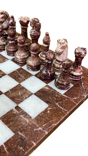Italfama Chess Set 1027 Pink White Marble 30cm