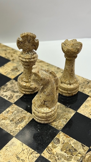 Italfama Chess Set 1029 Brown Black Marble 30cm