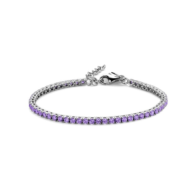Garonne Sterling Silver 3mm Tennis Bracelet Silver/Purple 9NB-1220