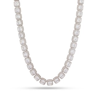 King Ice White Gold Plated 5mm Princess Cut Tennis Chain CHX14033 22"
