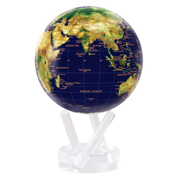 Mova Globe Satellite View Gold Letters 4,5 Inch w/ Acrylic Base MG-45-STW