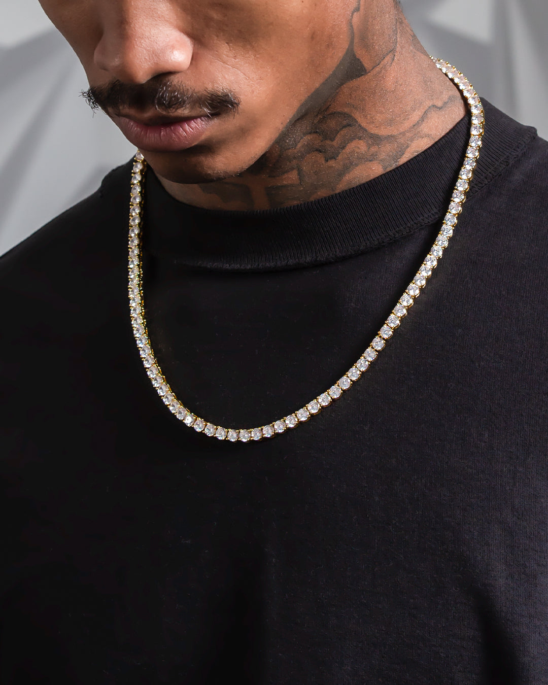 King Ice 14k Gold Plated Tennis Chain 4mm 20" CHX02953