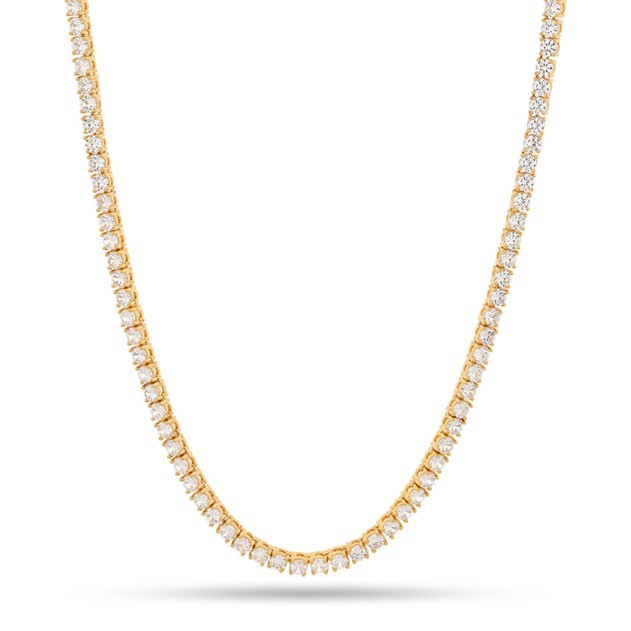 King Ice 14k Gold Plated Tennis Chain 4mm 22" CHX02953
