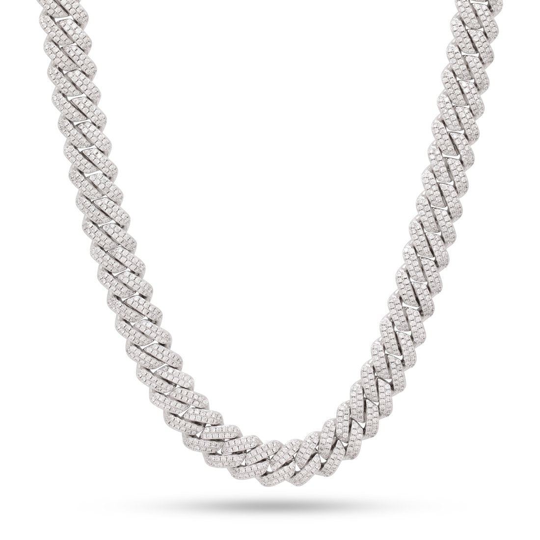 King Ice White Gold Plated 12mm Iced Miami Cuban Chain CHX14105 18”
