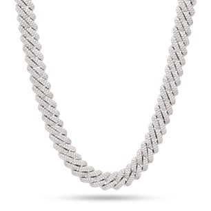 King Ice White Gold Plated 12mm Iced Miami Cuban Chain CHX14105 20”