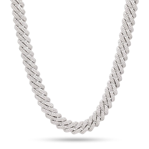 King Ice White Gold Plated 12mm Iced Miami Cuban Chain CHX14105 20”