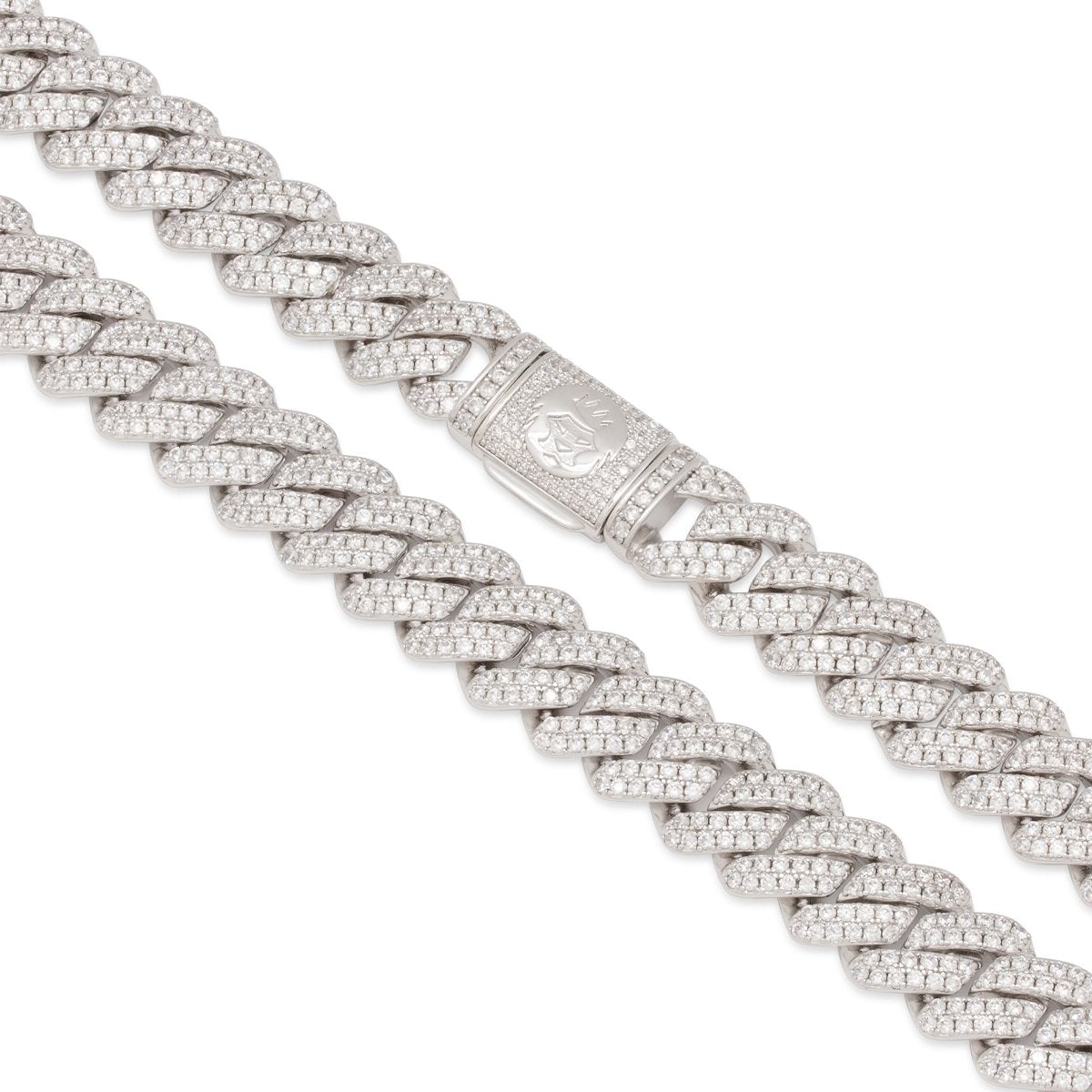 King Ice White Gold Plated 12mm Iced Miami Cuban Chain CHX14105 20”