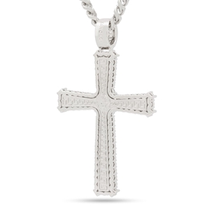 King Ice White Gold Plated Celtic Cross Necklace NKX14335
