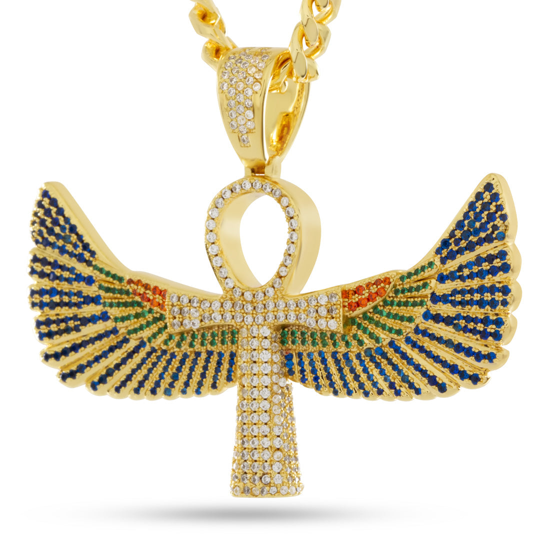King Ice 14k Gold Plated Ankh of Isis Necklace NKX14429