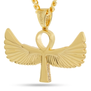King Ice 14k Gold Plated Ankh of Isis Necklace NKX14429