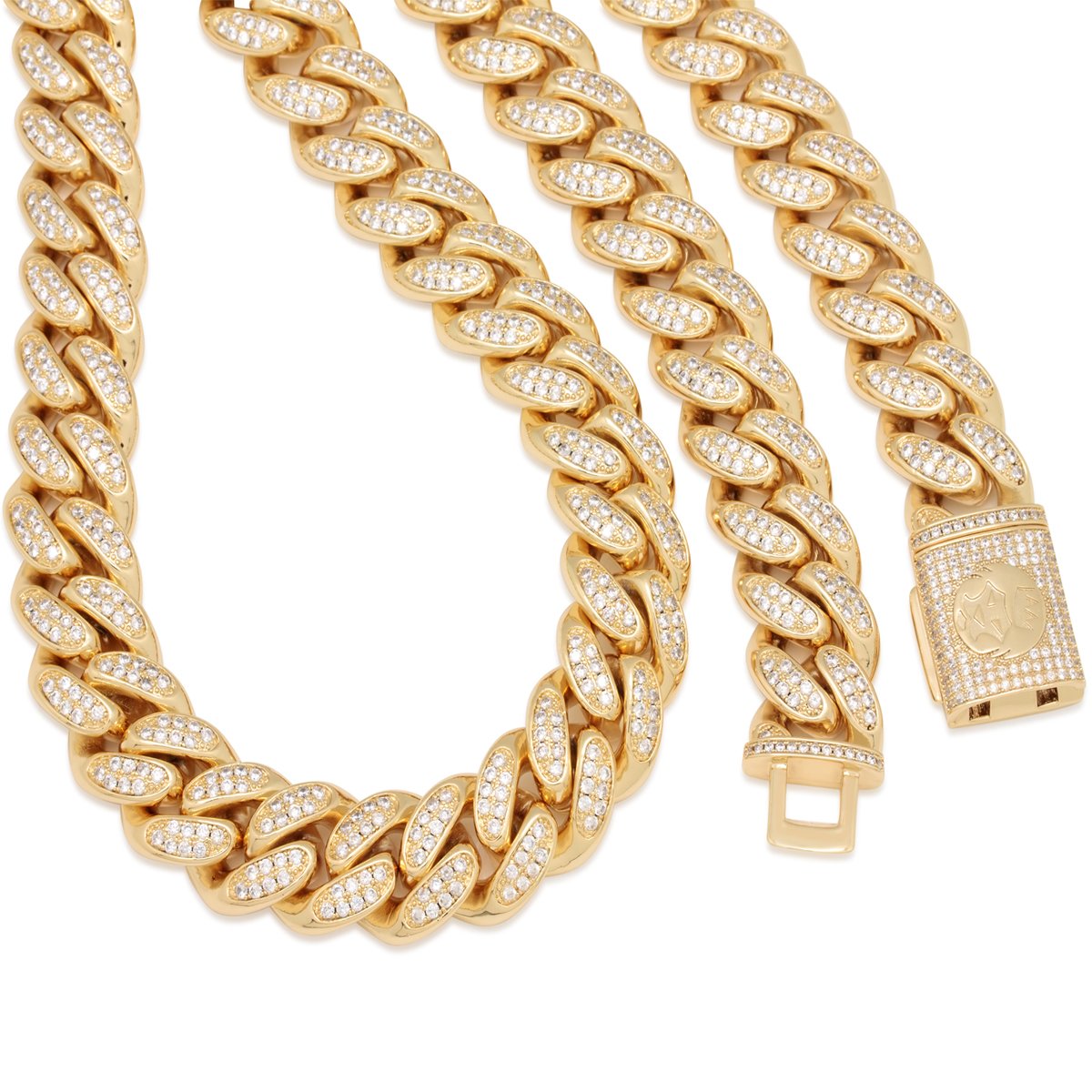 King Ice 14k Gold Plated 18mm Miami Cuban Link Chain CHX14102 20"