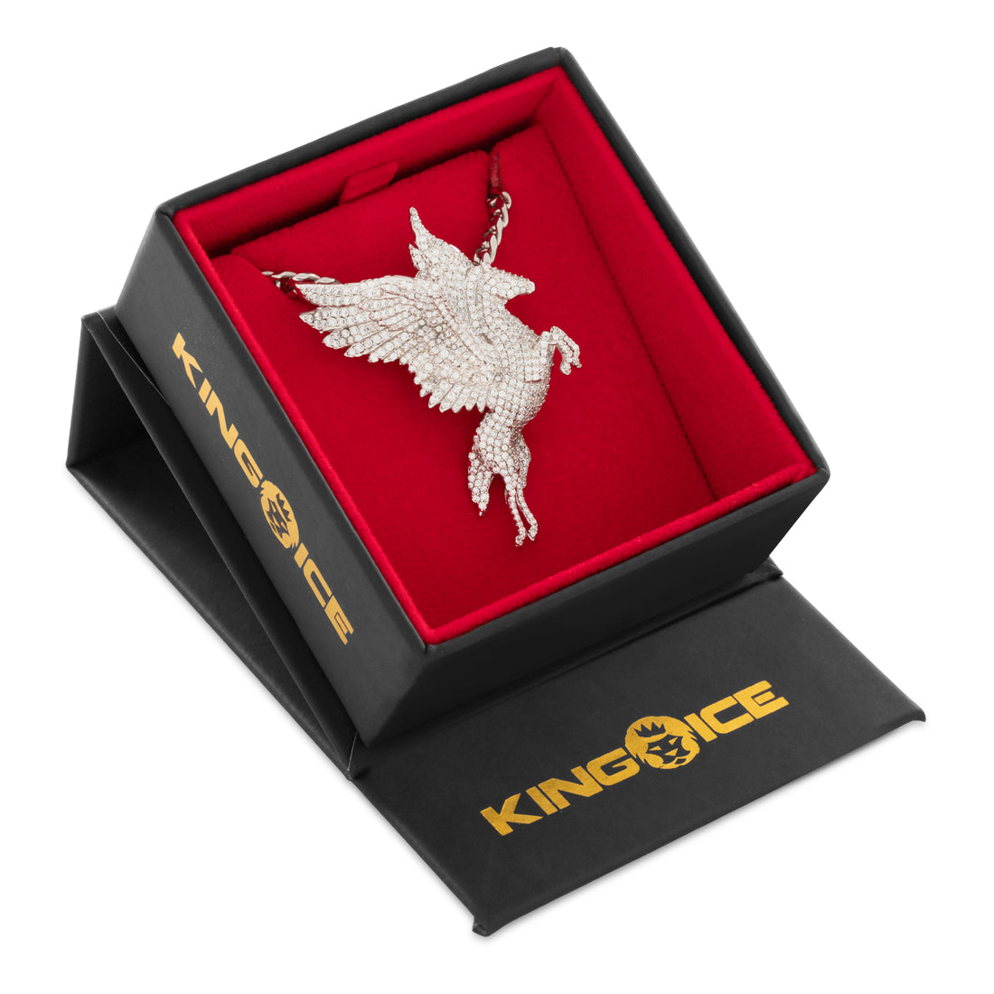 King Ice 14k Gold Plated Pegasus Necklace NKX14456