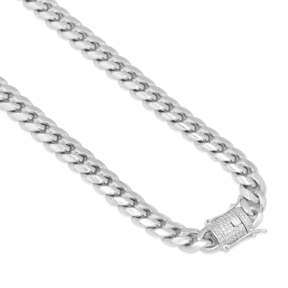 King Ice White Gold Plated Lion Shield Necklace NKX14257