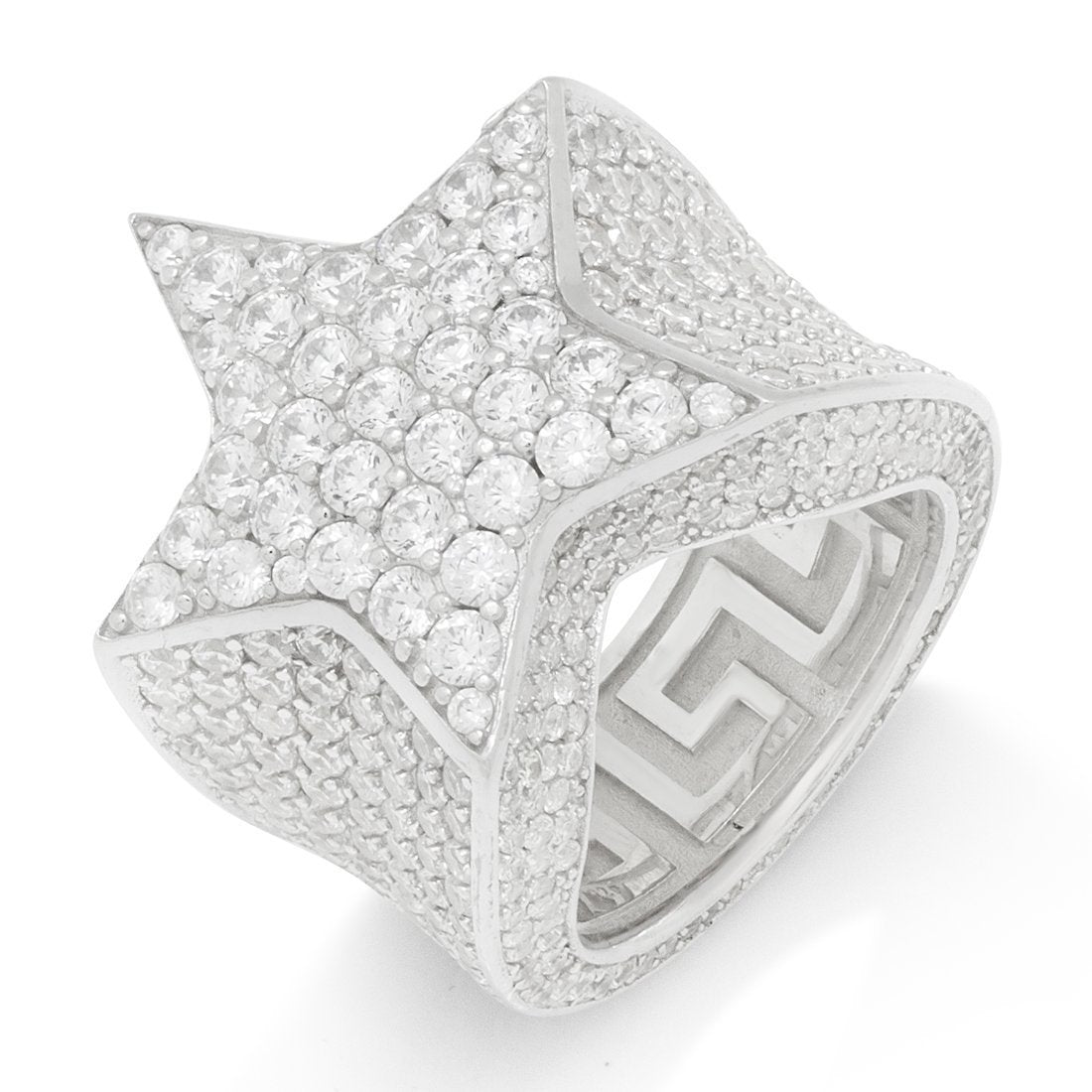 King Ice White Gold Plated Shooting Star Ring RGX14225