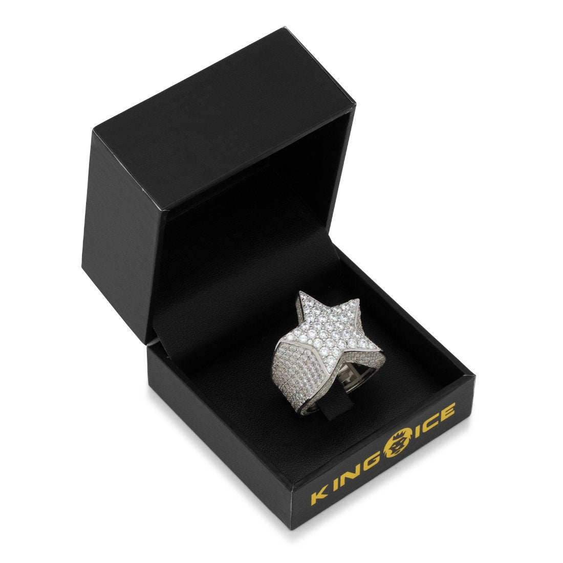 King Ice White Gold Plated Shooting Star Ring RGX14225