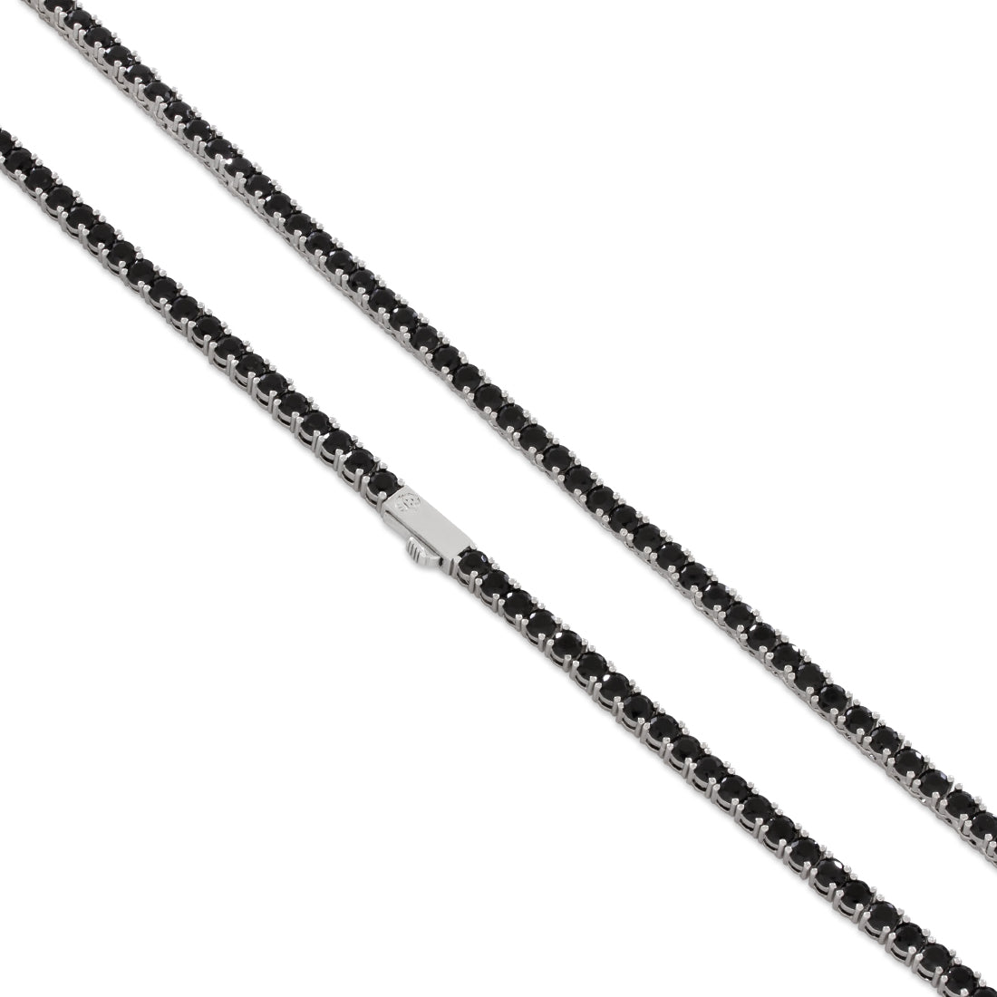 King Ice White Gold Plated 4mm Onyx Tennis Chain CHX11962 22"