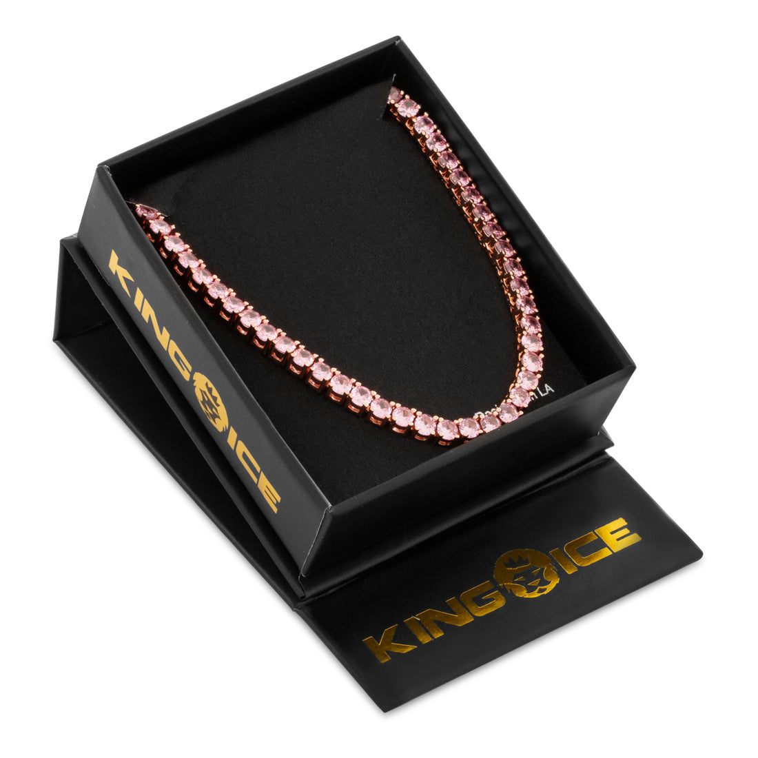 King Ice Rose Gold Plated 4mm Tennis Chain CHX13301 22"