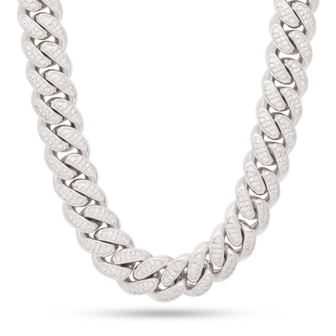 King Ice White Gold Plated 18mm Iced Miami Cuban Link Chain CHX14102 20"