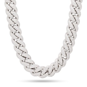 King Ice White Gold Plated 18mm Iced Miami Cuban Link Chain CHX14102 20"
