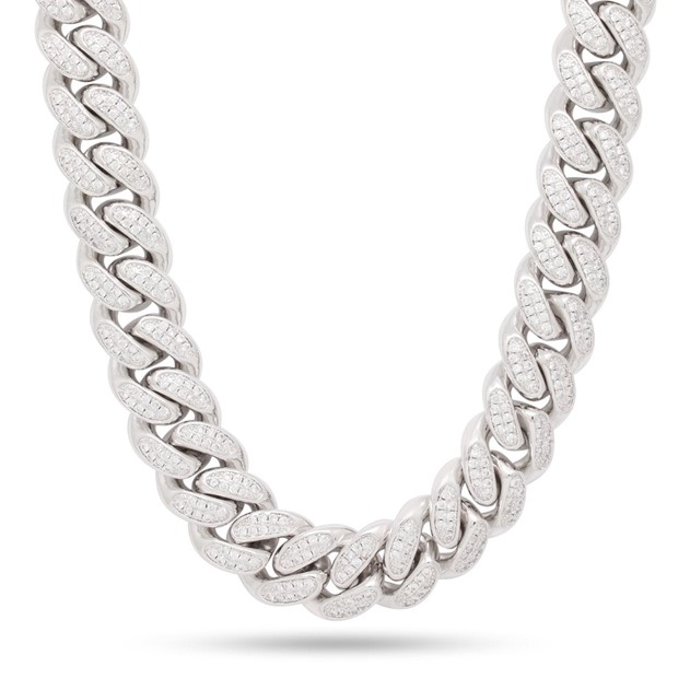 King Ice White Gold Plated 18mm Iced Miami Cuban Link Chain CHX14102 20"