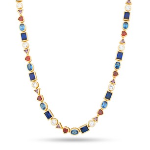 King Ice 14k Gold Plated 6mm Crown Julz Necklace CHX14232 22"