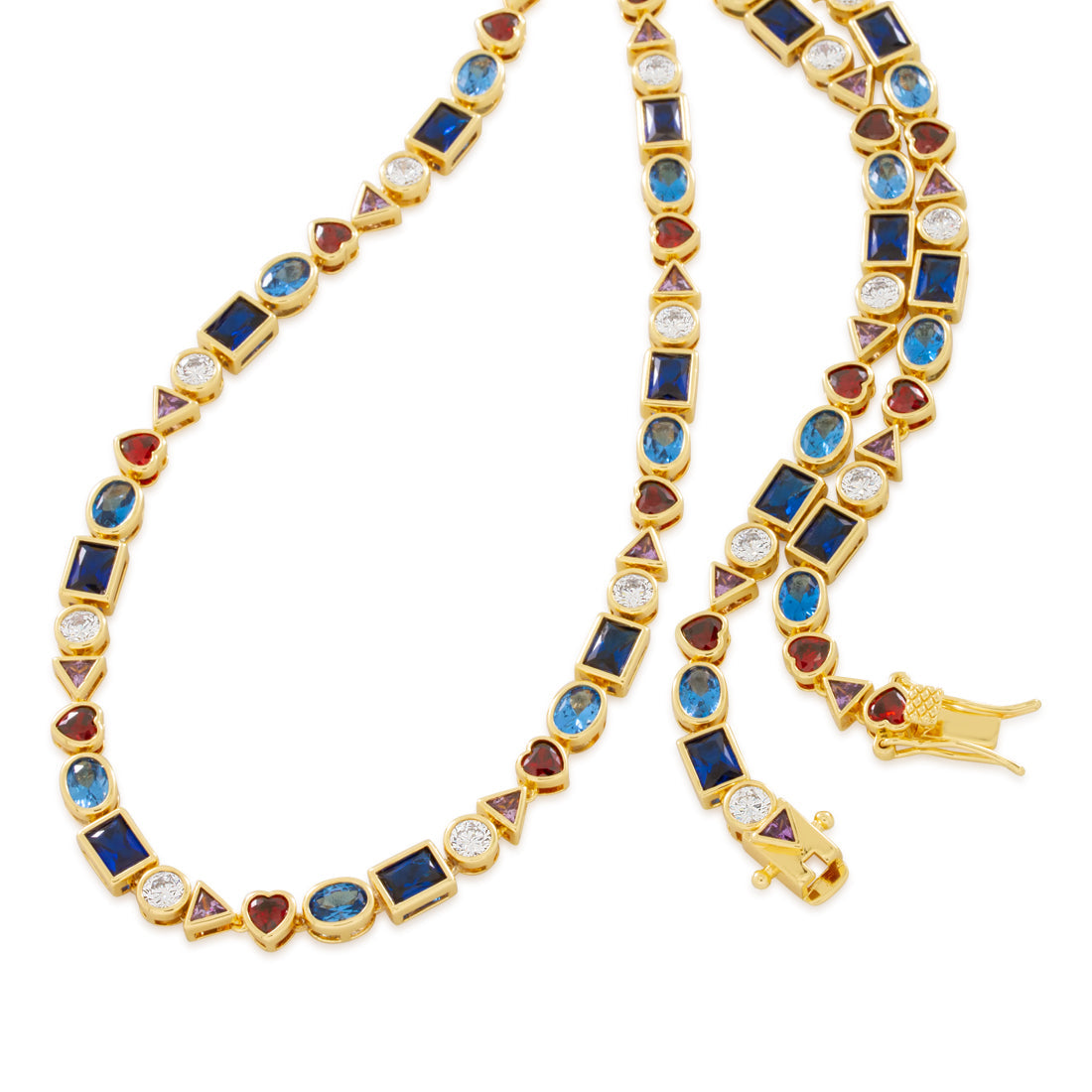 King Ice 14k Gold Plated 6mm Crown Julz Necklace CHX14232 22"