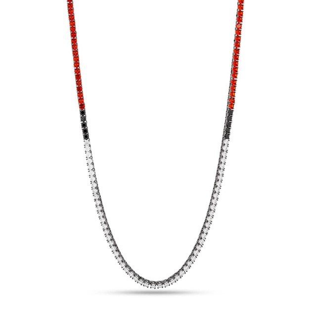 King Ice Black Gold Plated 4mm Poke Ball Tennis Necklace CHX14246 20"
