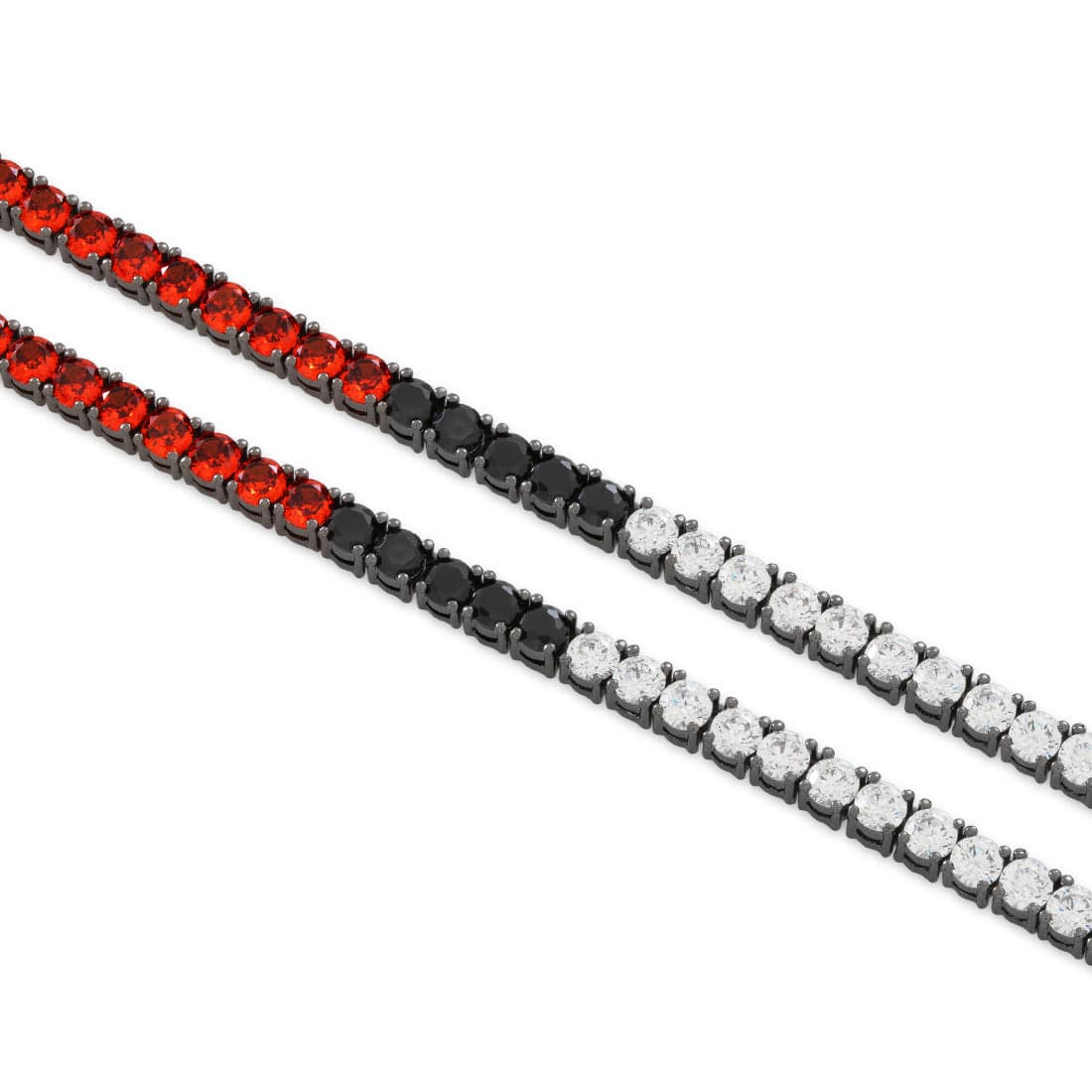 King Ice Black Gold Plated 4mm Poke Ball Tennis Necklace CHX14246 20"