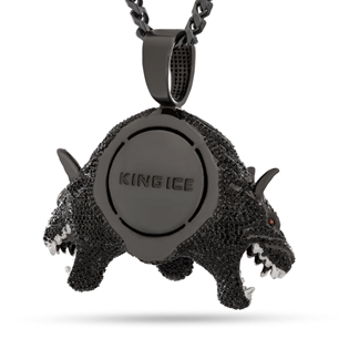 King Ice Black Gold Plated Hound of Hades Necklace NKX14454