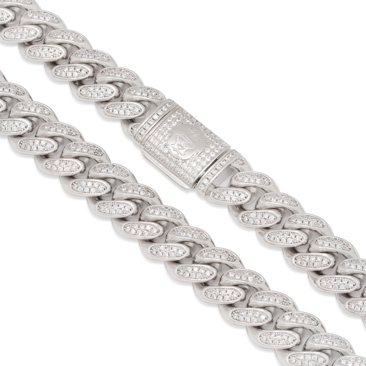 King Ice 15mm White Gold Plated Miami Cuban Link Chain CHX14101 24"