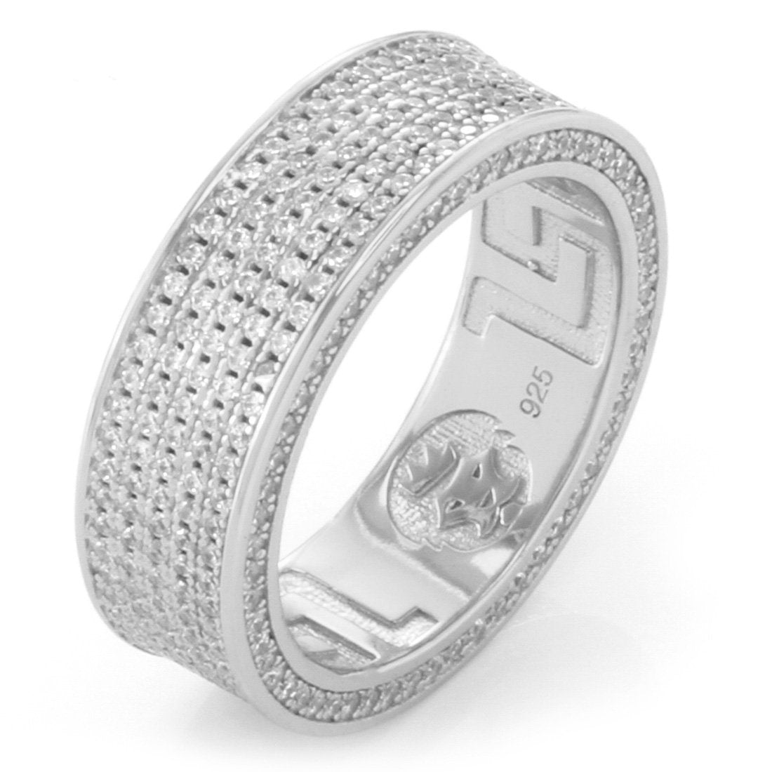 King Ice White Gold Plated 5 Row Infinity Ring RGX11885