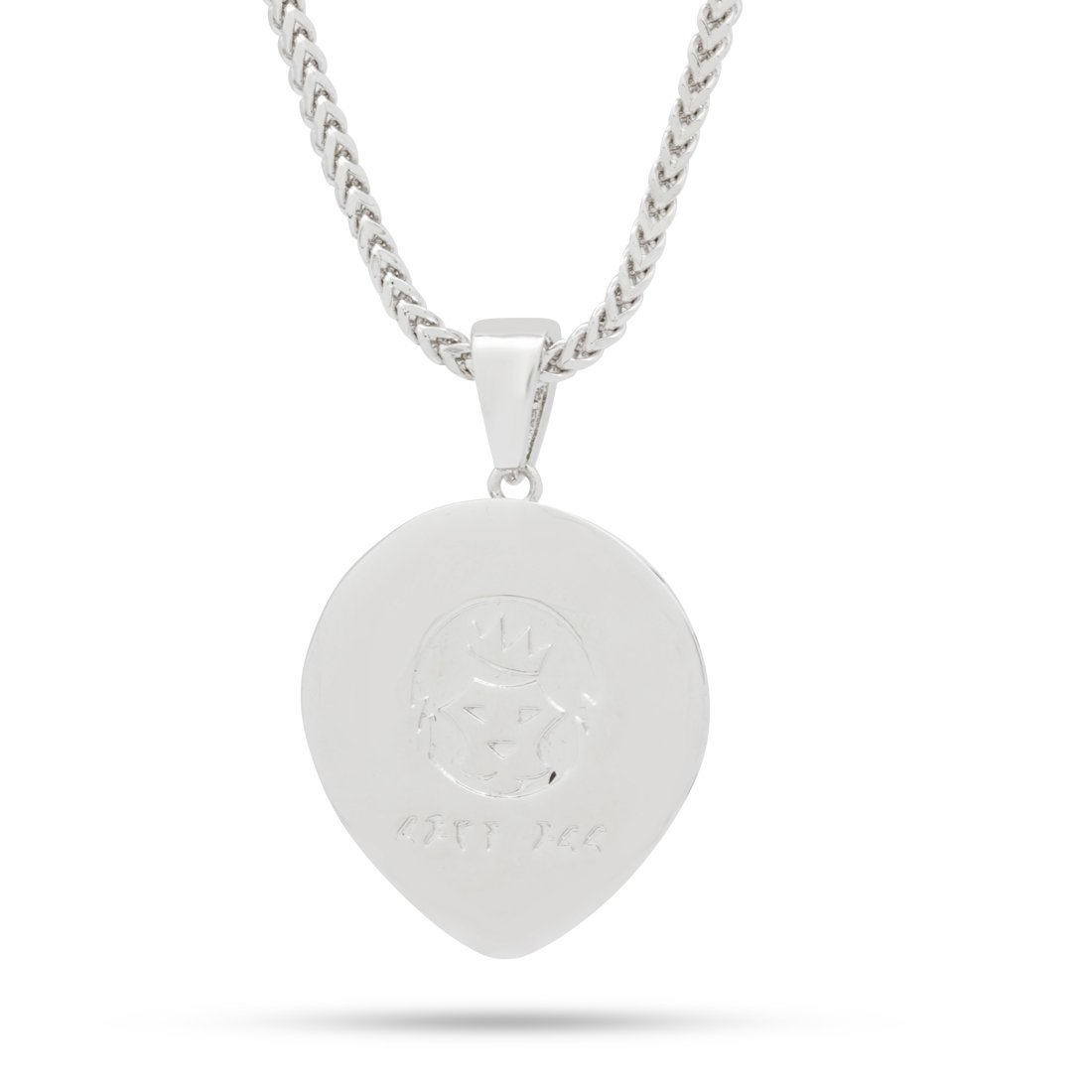 King Ice White Gold Plated Serpent Alien Emoji Necklace NKX14031