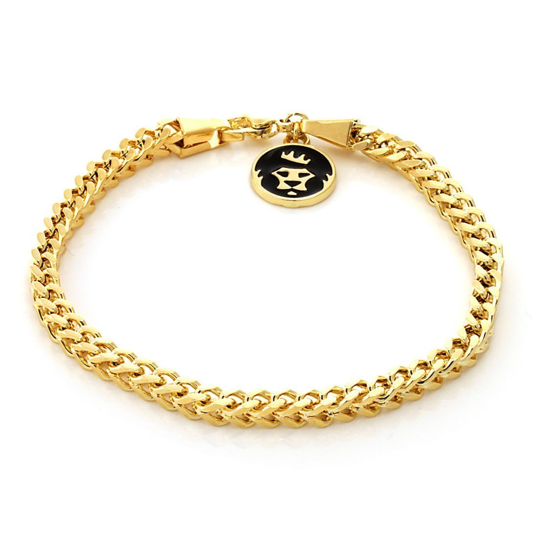 King Ice 14k Gold Plated 5mm Franco Bracelet BRX11777 7"
