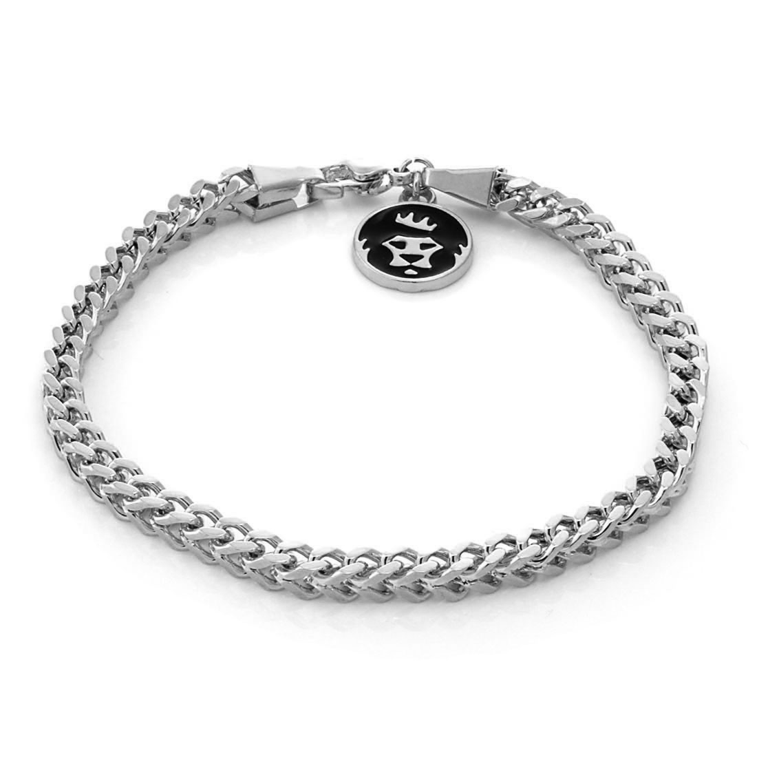 King Ice White Gold Plated 5mm Franco Bracelet BRX11777 7"