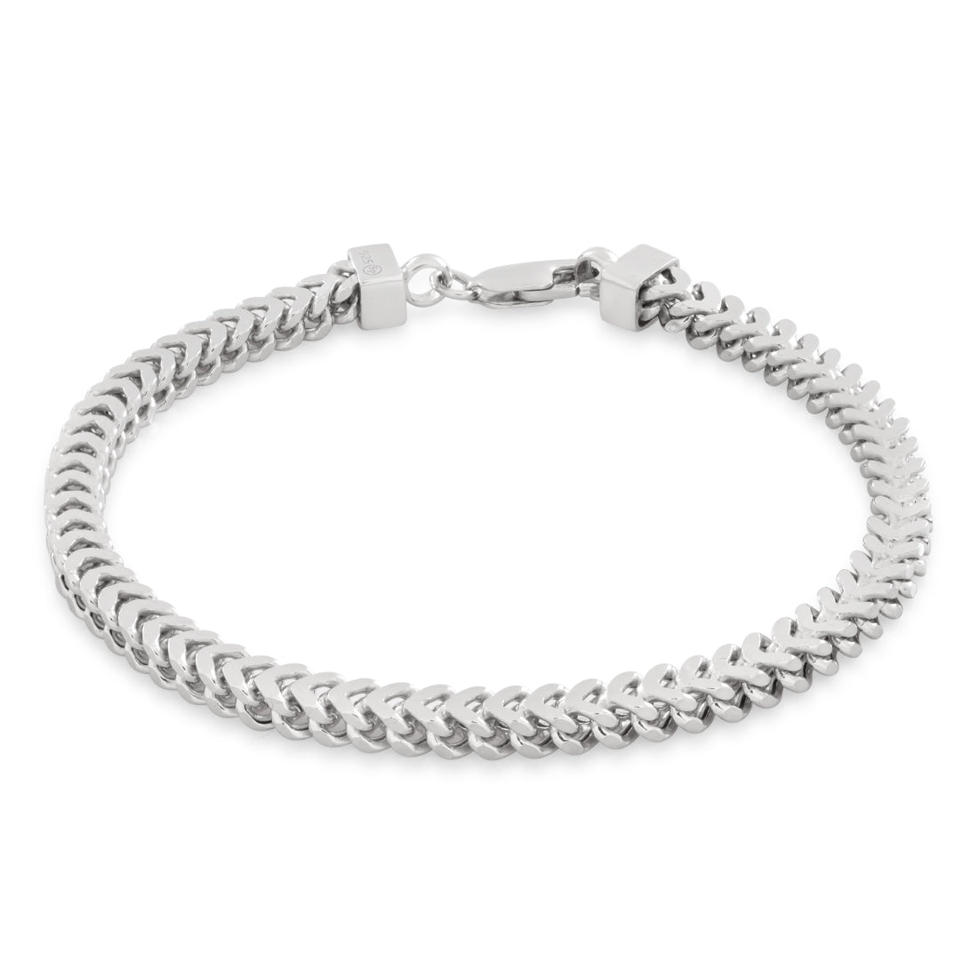 King Ice White Gold Plated 5mm Franco Bracelet BRX11777 7"