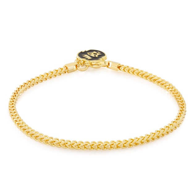 King Ice 14k Gold Plated 3mm Franco Bracelet BRX11773 7"