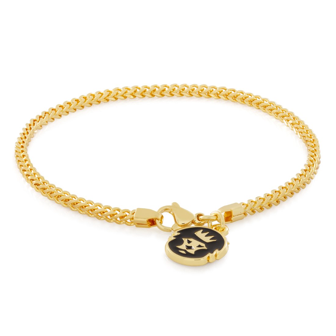 King Ice 14k Gold Plated 3mm Franco Bracelet BRX11773 7"