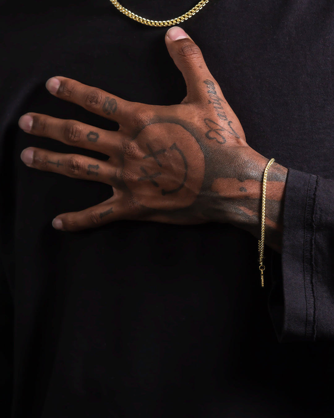 King Ice 14k Gold Plated 3mm Franco Bracelet BRX11773 7"