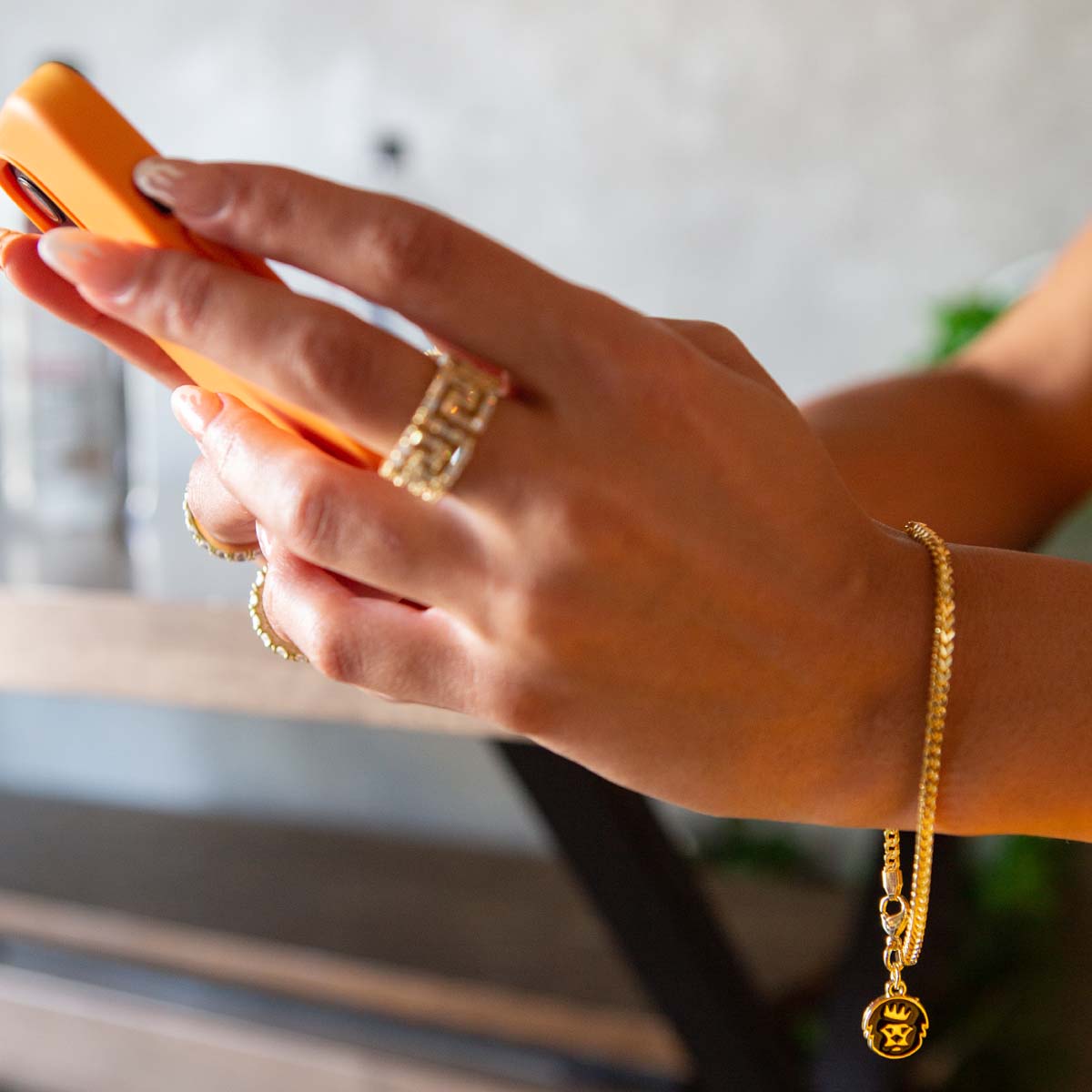 King Ice 14k Gold Plated 3mm Franco Bracelet BRX11773 7"