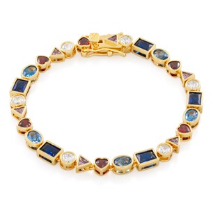King Ice 14k Gold Plated Crown Julz Bracelet 7,5" BRX14232