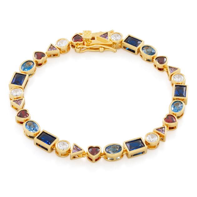 King Ice 14k Gold Plated Crown Julz Bracelet 7,5" BRX14232