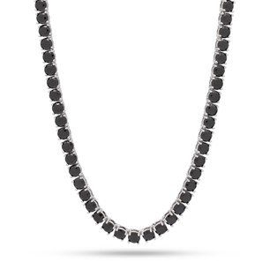 King Ice White Gold Plated 5mm Onyx Tennis Chain 22" CHX11962