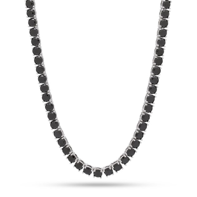 King Ice White Gold Plated 5mm Onyx Tennis Chain 22" CHX11962