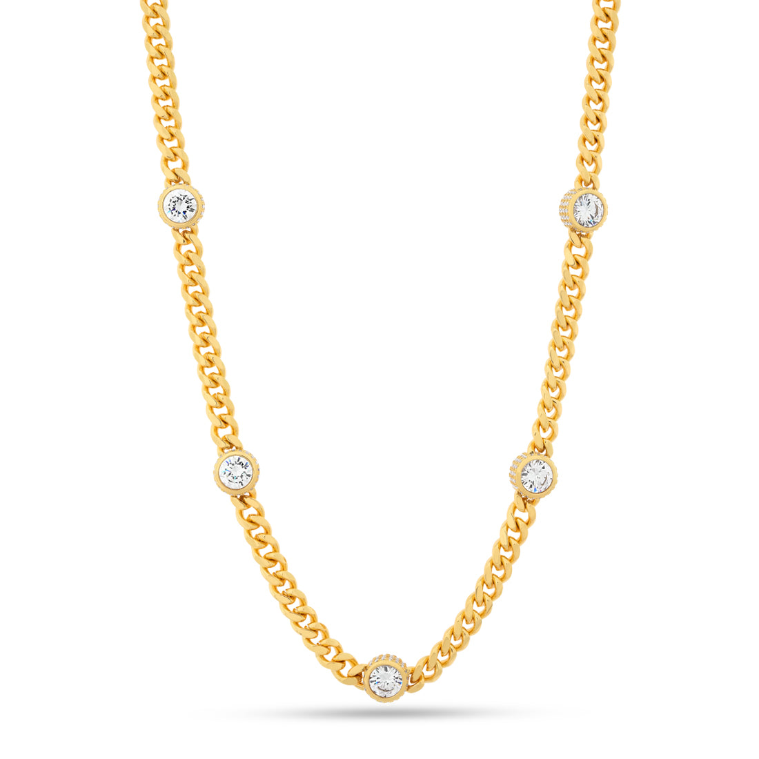 King Ice 14k Gold Plated Diamonds by the Yard Chain 20" CHX14245